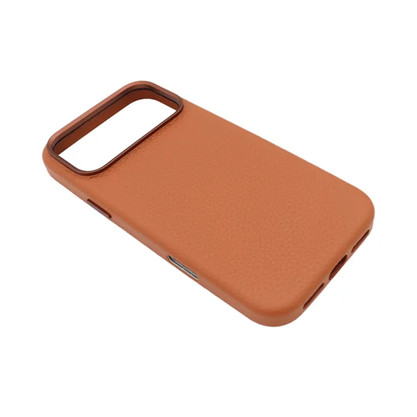 Pebble Grain PU Leather MagSafe Case for iPhone 17 Pro Max