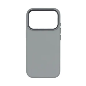 Grey Medical-Grade PU Leather case for iPhone 17 Pro Max with Aluminum Bezel.