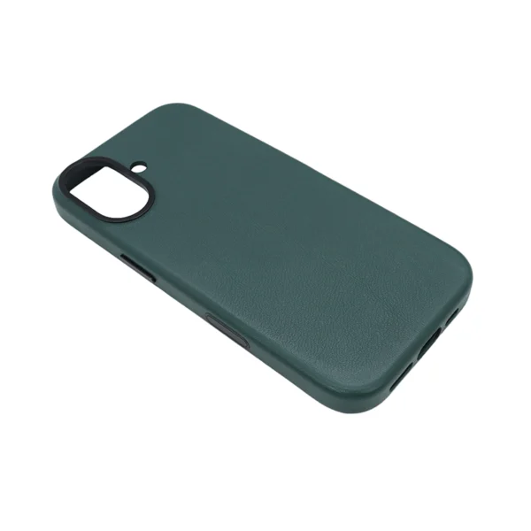Nappa Cow Leather Case for iPhone 16 in Dark Green