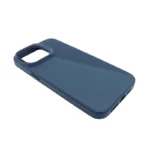 Deep Blue Embossed PU Leather detail showing 3D Geometric Pattern and smooth texture contrast.