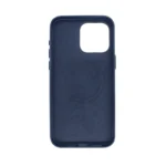 Deep Blue Embossed Leather Case for iPhone 16 with Lens Stand - 图片 2