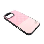 Pink Checkered Spliced Flocked Leather MagSafe Case for iPhone 16 - 图片 5