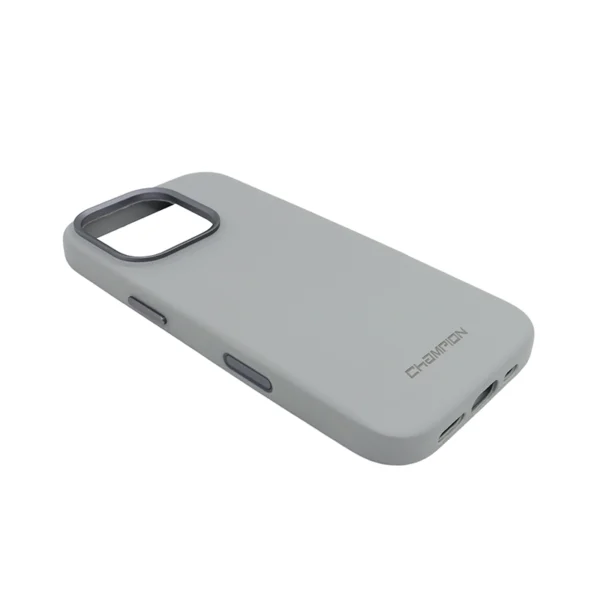 Grey Silicone Leather MagSafe Case for iPhone 16