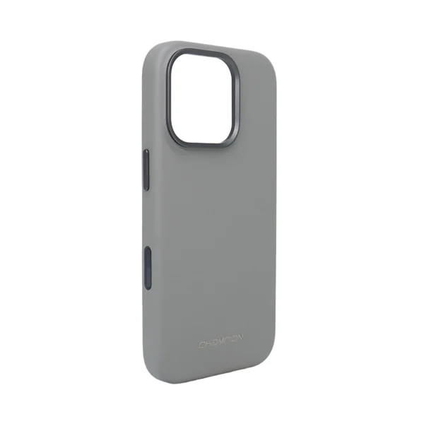 Grey Silicone Leather MagSafe Case for iPhone 16