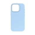 Sky Blue Silicone PU case for iPhone 16 featuring Stash Stand Camera Control.
