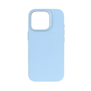 Sky Blue Silicone PU case for iPhone 16 featuring Stash Stand Camera Control.