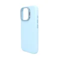Sky Blue Silicone-Coated PU Leather Stash Stand Case for iPhone 16 - 图片 3