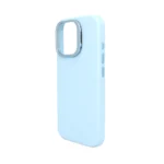 Sky Blue Silicone-Coated PU Leather Stash Stand Case for iPhone 16 - 图片 3