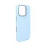 Sky Blue Silicone-Coated PU Leather Stash Stand Case for iPhone 16 - 图片 4