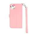 Pink Floral Leather Wallet Case for iPhone 15 Pro Max with Lanyard - 图片 2