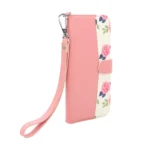 Pink Floral Leather Wallet Case for iPhone 15 Pro Max with Lanyard - 图片 4
