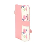 Pink Floral Leather Wallet Case for iPhone 15 Pro Max with Lanyard - 图片 5