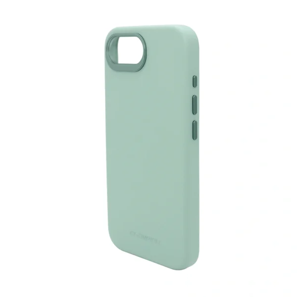 Silicone Vegan Leather MagSafe Case with PVD Gold Buttons for iPhone 16 E