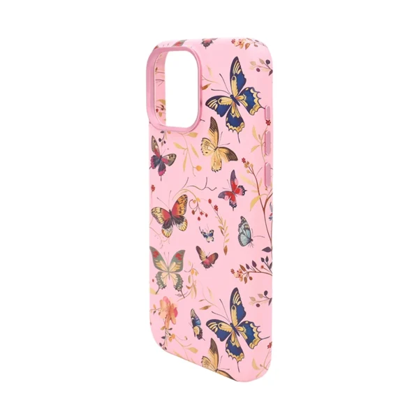 Floral Butterfly Print PU Leather MagSafe Case for iPhone 16 Pro Max