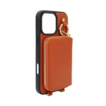 Orange Pebble-Grain Magnetic Wallet Case for iPhone 16 Pro Max - 图片 5