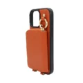 Orange Pebble-Grain Magnetic Wallet Case for iPhone 16 Pro Max - 图片 4