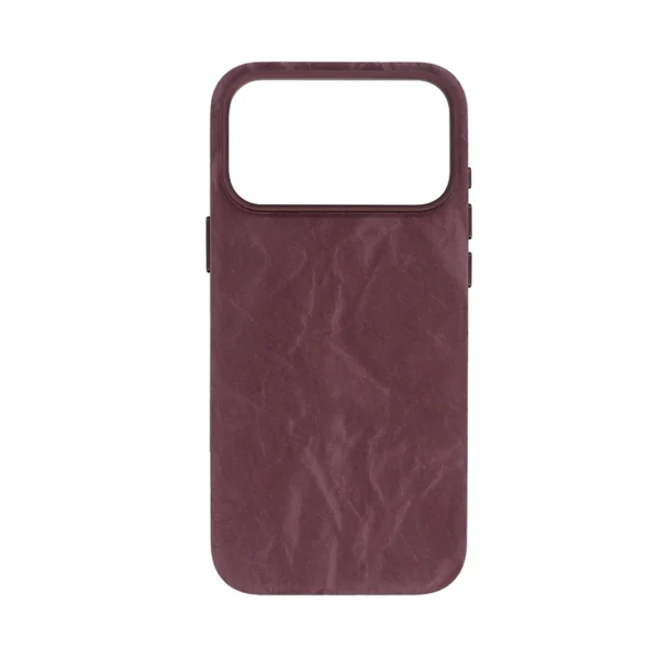 iPhone 17 Pro Max Case in Cactus Vegan Leather showing the matte Bio-Based Grain.