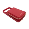 Red Pebble-Grain Magnetic Wallet Case for iPhone 17 Pro with Lanyard - 图片 6