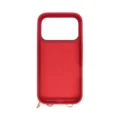 Red Pebble-Grain Magnetic Wallet Case for iPhone 17 Pro with Lanyard - 图片 3