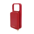 Red Pebble-Grain Magnetic Wallet Case for iPhone 17 Pro with Lanyard - 图片 4