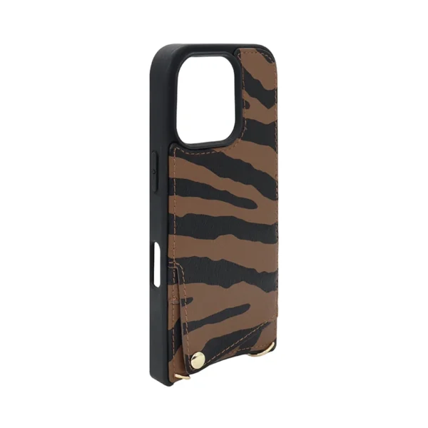 Zebra Crossbody Wallet Case for iPhone 17 Pro with Dual Straps