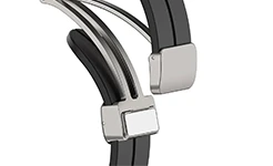 Precision-engineered D-shaped metal buckle closure for watch straps, offering a secure fastening solution with a traditional tang structure.