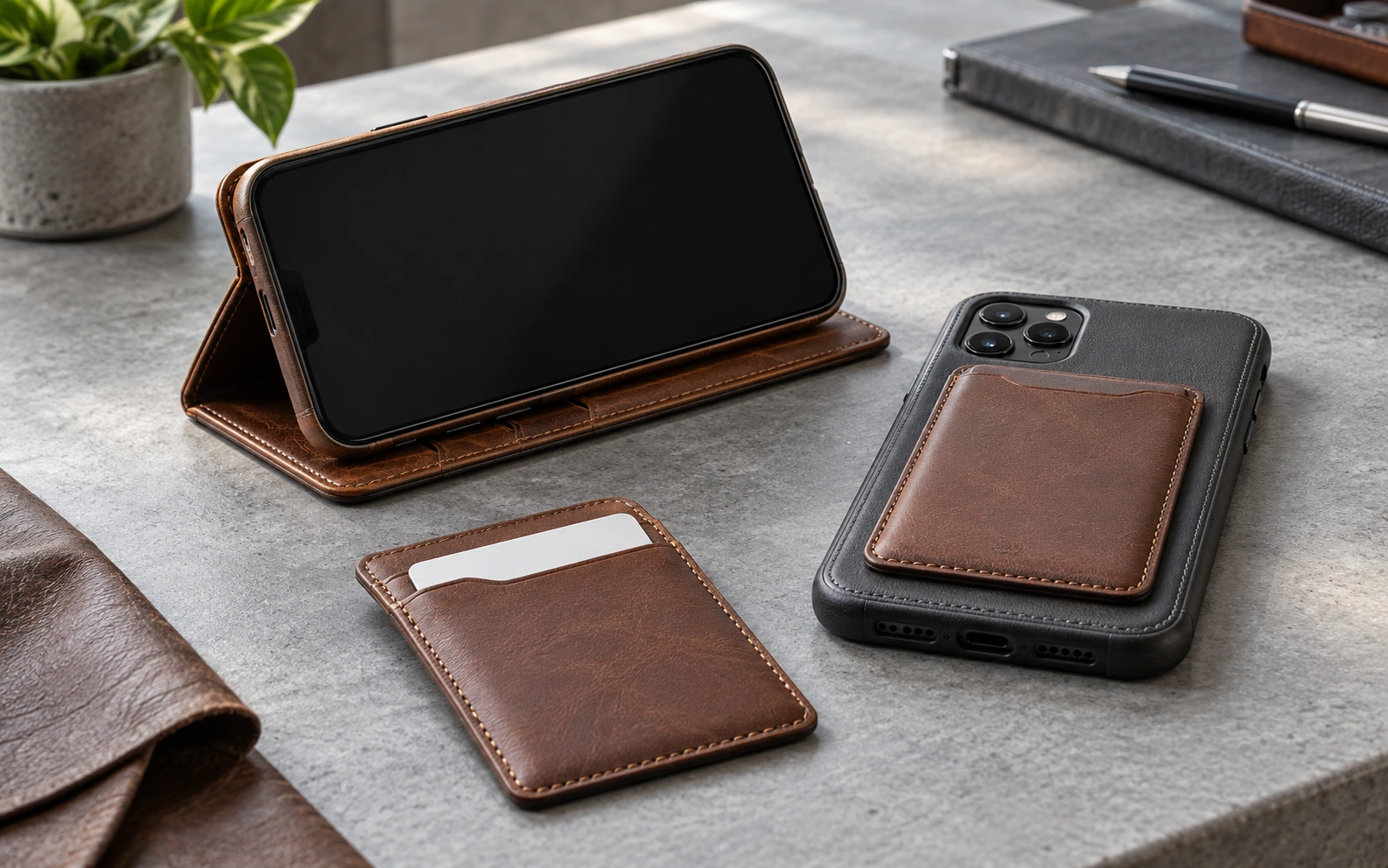 Leather protective case quality inspection covering materials, structure, fit, and product functions.