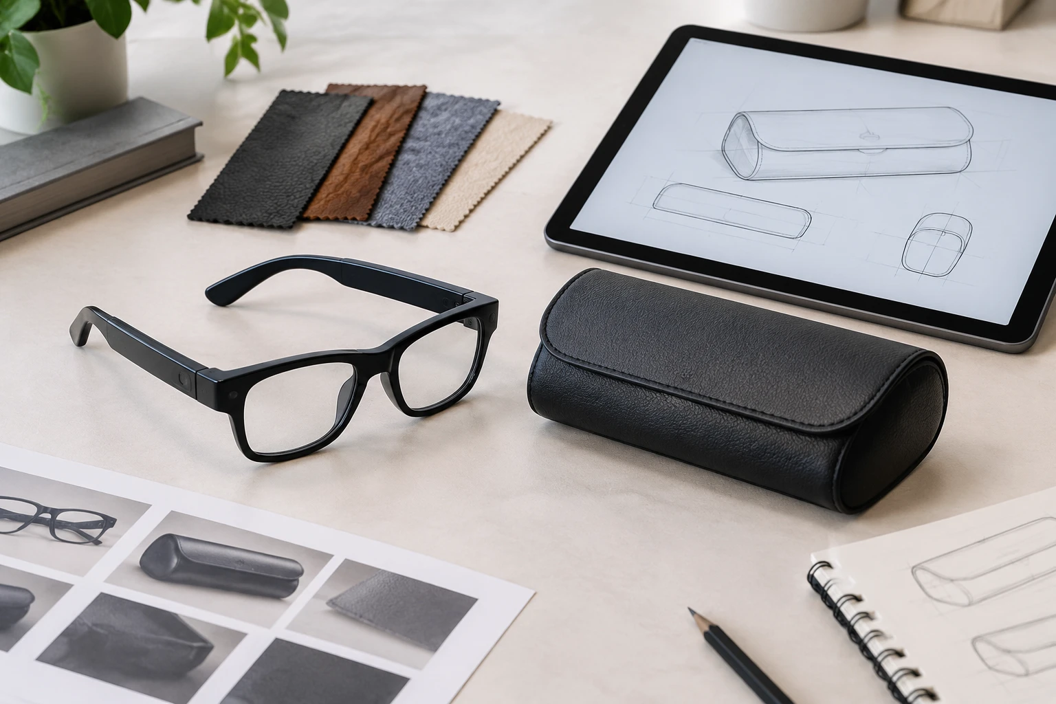 Custom Leather Smart Glasses Cases Manufacturer